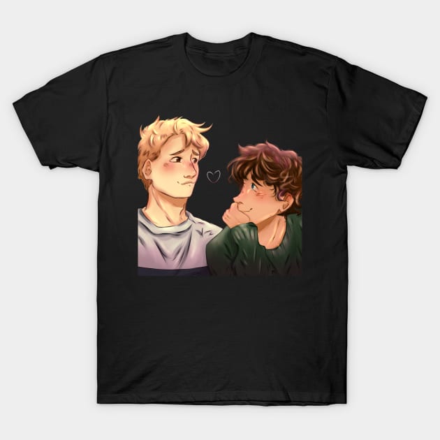 Nick Nelson and Charlie Spring looking at each other T-Shirt by Sophprano